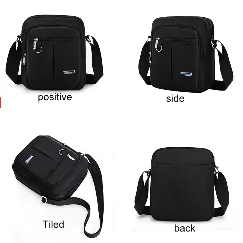 Saco de mensageiro impermeável de náilon dos homens multifuncional casual viagem de negócios bolsa de ombro crossbody