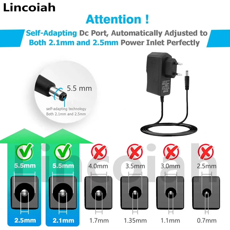 1PCS DC 5V 2A 2000mA AC/DC Adapter AC 100-240V 5V2A LED Camera Power Supply Adapter For Camera Charging DC Plug 5.5*2.5mm