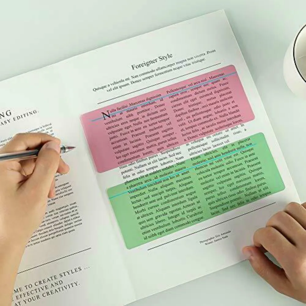 8PCS Guided Reading Highlight Strips Bookmark Colored Overlay Reading Tracking Rulers Helps with Reduce Visual Stress