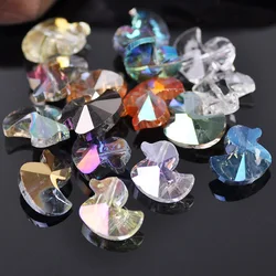 10pcs 14x12mm Duck Shape Faceted Crystal Glass Loose Beads for Jewelry Making DIY Crafts