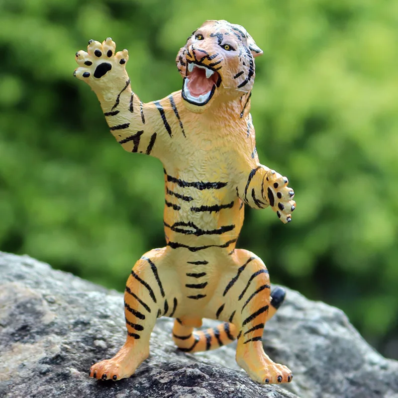 Oenux Wild Animals Cat Tiger Simulation Saber-toothed Tiger Action Figures Solid PVC Model Figurines Education Toy For Kids Gift