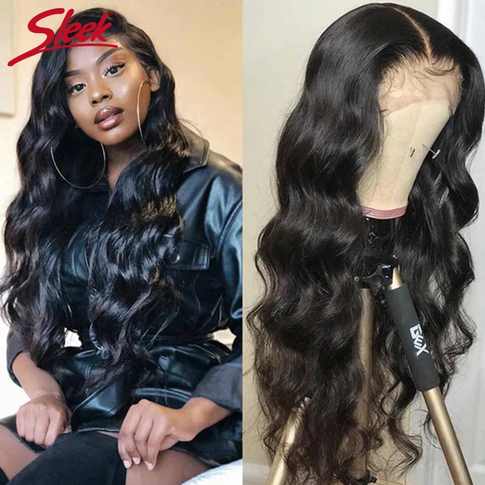 Sleek Brazilian Body Wave 4X4 Human Hair Wigs Pre Plucked 13x4 Lace Front Human Hair Wigs Remy 360 Lace Frontal Wigs For Women