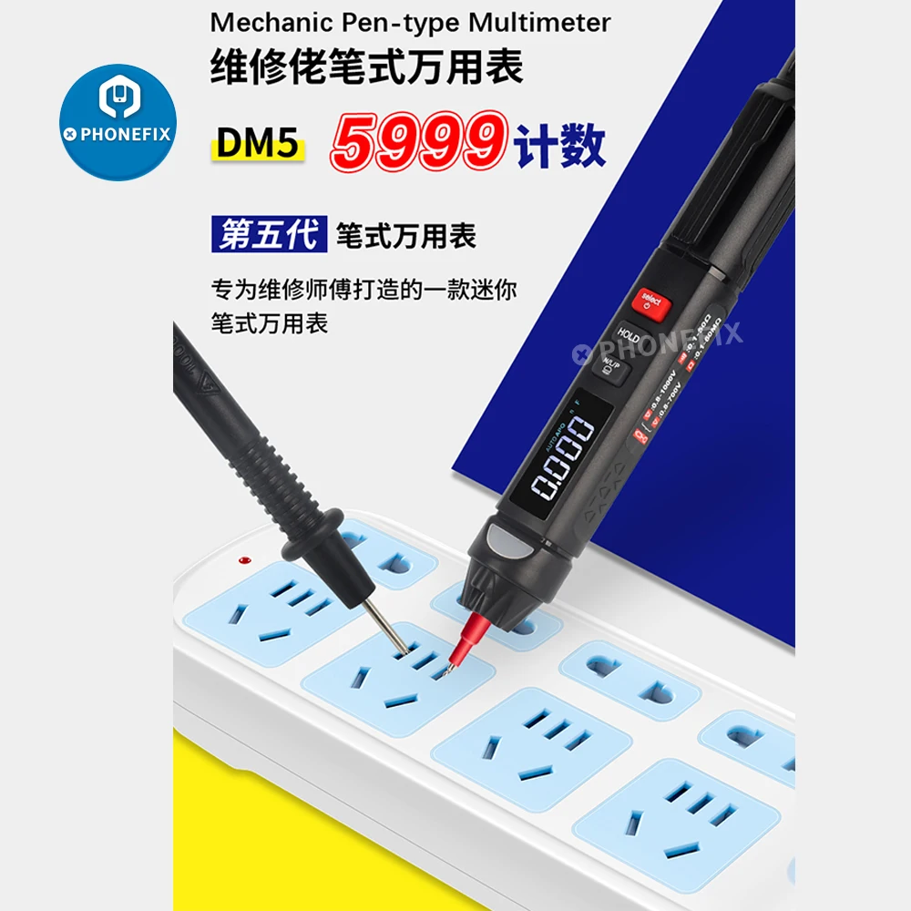 

Mechanic MD5 Handheld Digital Multimeter Pen Type Meter Testers AC/DC Ammeter Voltmeter Ohm Voltage Tester Meter Multimetro