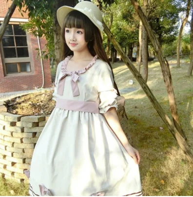 Kawaii ragazza gothic lolita op loli Dolce lolita dress vintage bowknot del manicotto di soffio a vita alta principessa tea party victorian dress