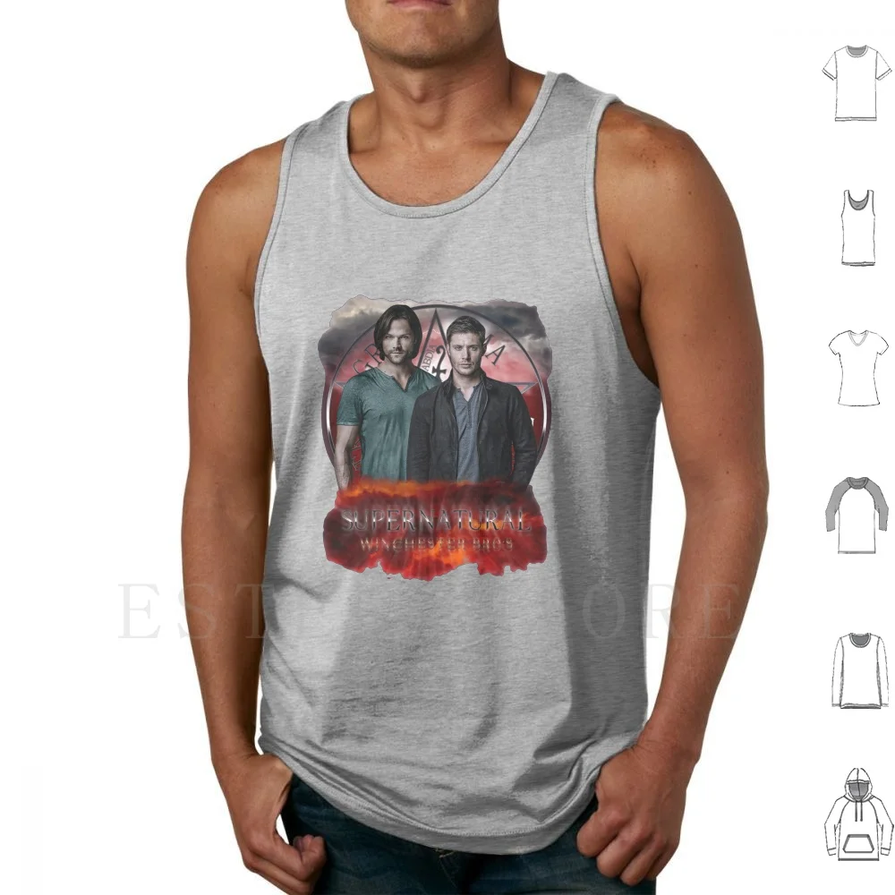 

Supernatural Winchester Bros Tank Tops Vest Sleeveless Supernatural Castiel Angel Demon Team Supernatural Undead