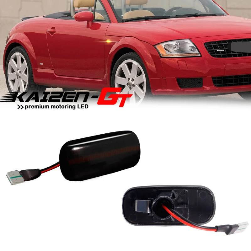 Smoked Lens Amber Yellow Full LED Car Front Fender Turn Signal Side Marker Lights For Audi A2 A3 A4 A6 A8 TT Fender Flare Lamps