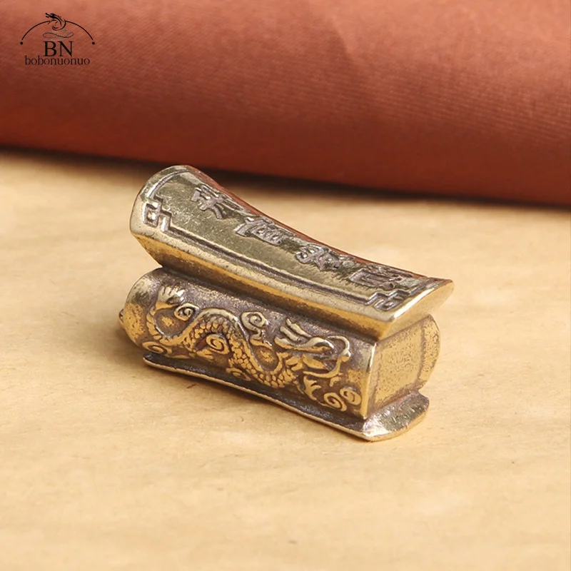 Pure Copper Coffin Ornaments Handmade Brass Crafts Openable Cover Bring Lucky and Wealth Chinese Feng Shui Keychains 2025 Spend