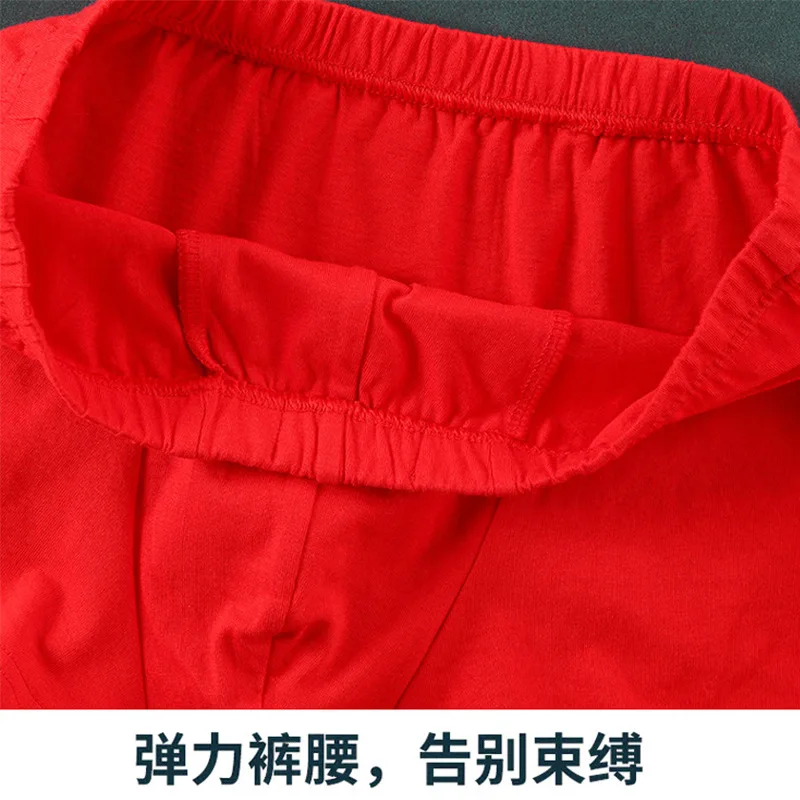 Mannen Ondergoed Puur Katoen Heldere Rode Boxer Shorts