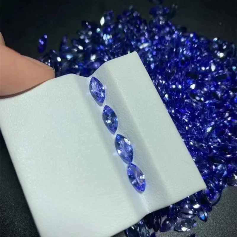 Imagem -03 - Marquise Square Shape Tanzanite para Jóias 100 Natural Faça Você Mesmo Aaaa Grau 4.5x mm