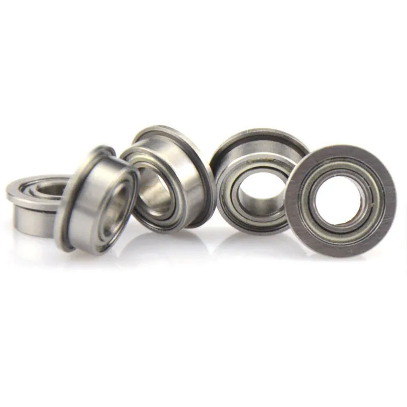 100Pcs Miniature Flanged Bearing MF105ZZ 5*10*4มม.LF-1050ZZ หน้าแปลนแบริ่งบอลร่องลึก5มม.X 10มม.X 4มม.