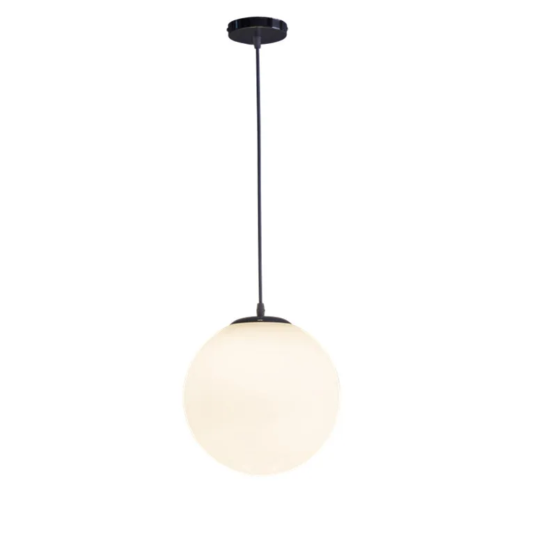 Modern Pendant Lamp White Glass Nordic Vintage Loft Fixtures E27 LED Indoor Cord Pendant Lights Spherical For Ball Bedroom