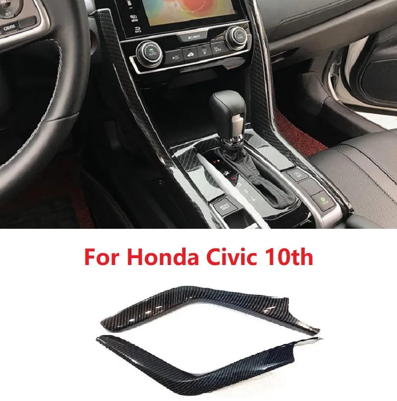 

ABS Car interior accessories carbon fiber style central control decorative stickers Modified Fit For Honda Civic 10th 2016-2020