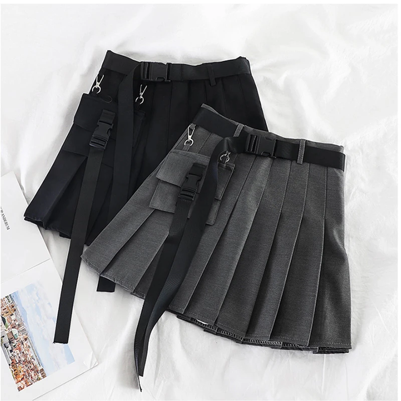 

Summer women's skirts Korean fashion Harajuku high waist slim black short skirt Gothic holiday costume mini skirt