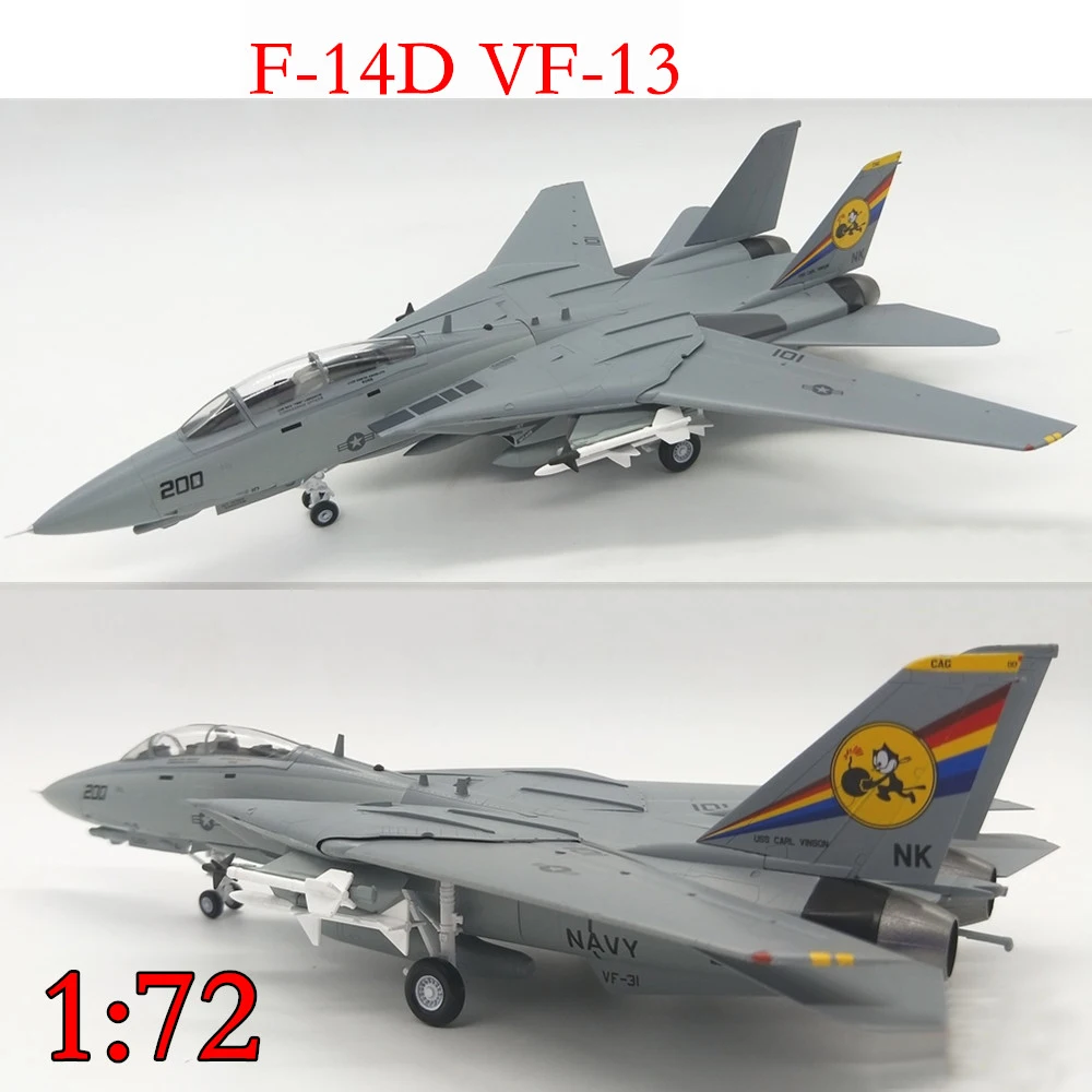 1:72  Us F-14D vf-31  Bomb cat squadron  Fighter model  Static simulation finished product   7194 Variable swept wing