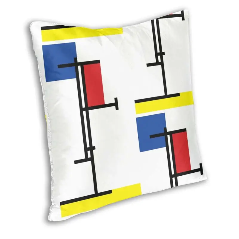 Vibrant Mondrian Minimalist De Stijl Modern Art Pillow Case Home Decor 3D Print Plaid Abstract Art Cushion Cover for Sofa