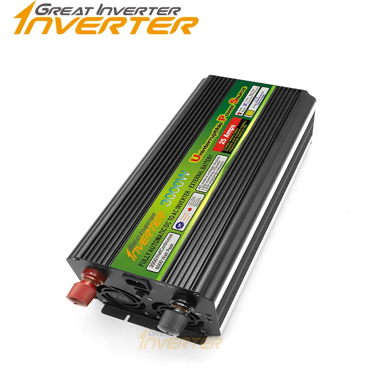 Office, Home use 12VDC 24VDC with charging inverter 110VAC 220VAC 3000W high power UPS Inverter, charging integrated machine