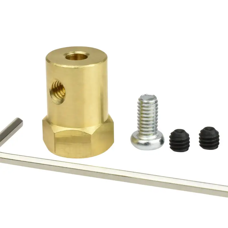 Shaft Coupling Smart Wheel Coupling Hexagonal Coupling Copper Coupling 3/4/5/6/8MM Reducer Coupling Power Transmission Parts
