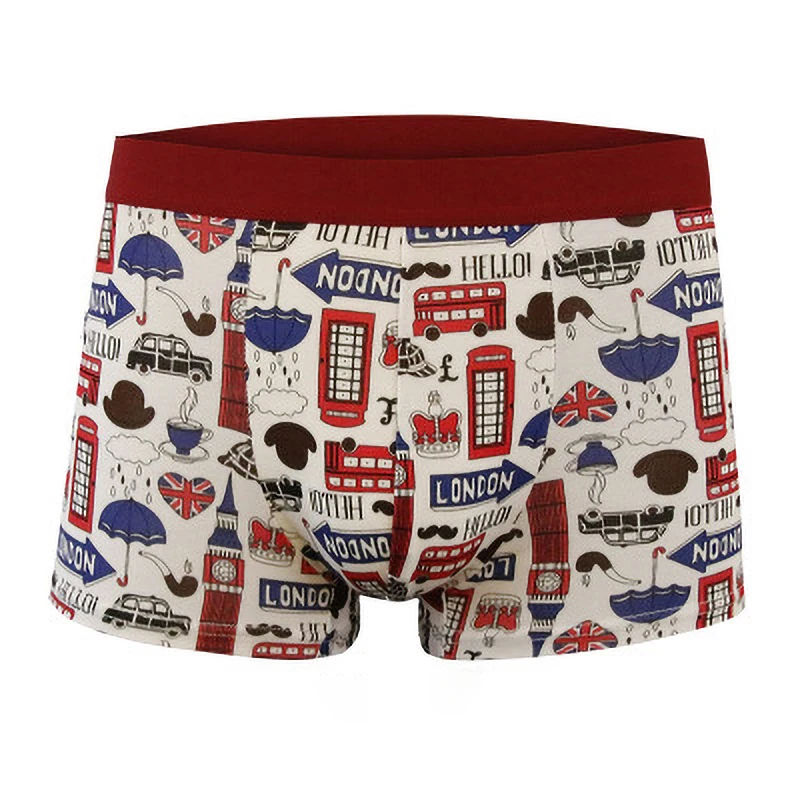 Men\'s Underwear Men Modal Boxers Fashion Printed Male Cartoon Print Breathable Comfortable Youth Comfortable Shorts Panties