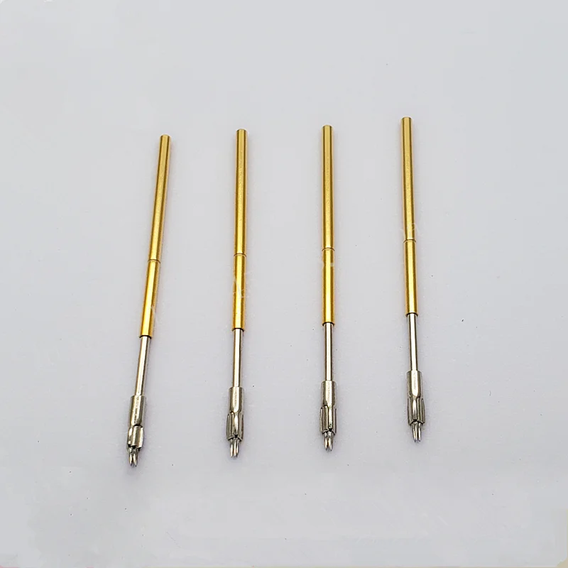 100PCS Gold Color Spring Test Probe PL75-M3 Phosphor Bronze Nickel Plated PCB Probe Diameter 1.36mm Glod T Instrument Test Tool