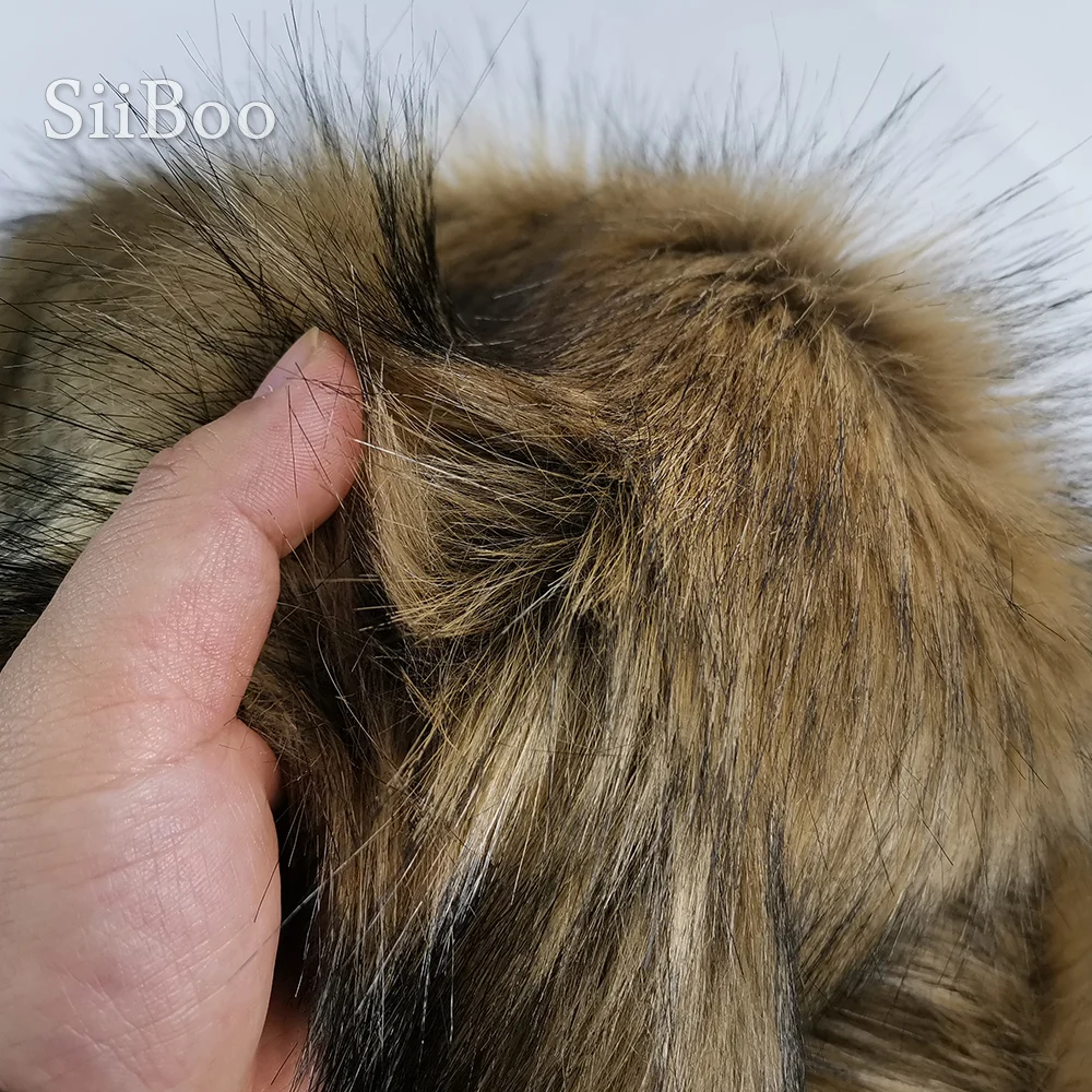 Brown 4cm plush faux fur fabric for winter coat vest stage cosplay black top dyed fur fabric tissue DIY 170*50cm 1pc SP5607