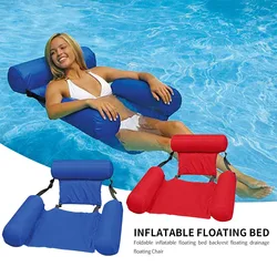 PVC Summer Inflatable Foldable Floating Row Swimming Pool Water Hammock Air Mattresses Bed Beach Water Sports Lounger Chair