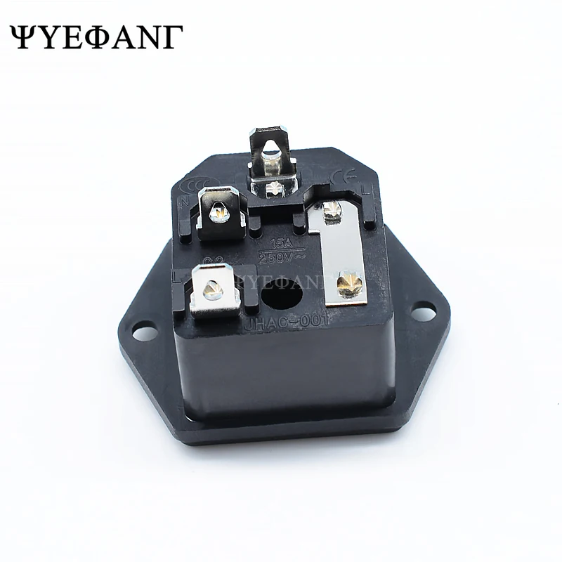 2PCS/Lot AC-03 3pin in one AC Power Socket Character 10A/250V Male Socket