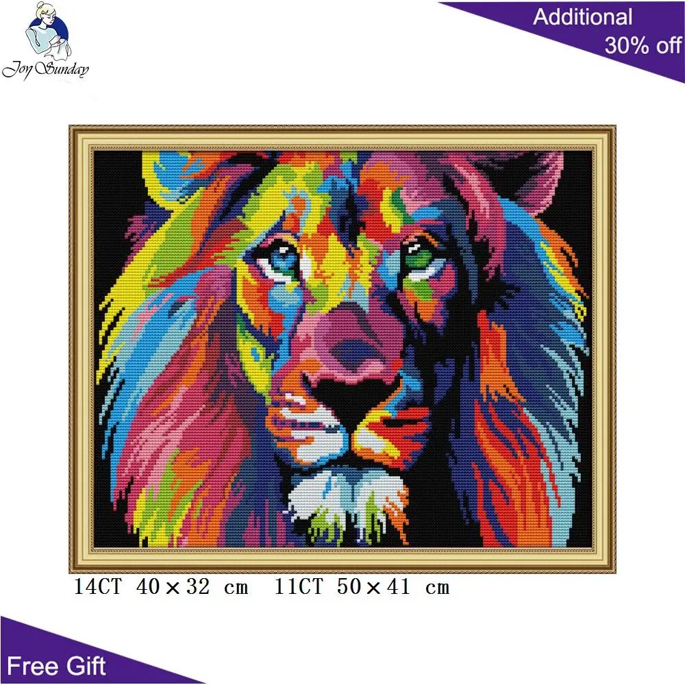 Colorful  Animal Cross Stitch Kits, Colorful Elephant, Lion, Striped Cat, Deer DA124 DA189 DA400 DA409 DA416 DA428 DA478 DA497