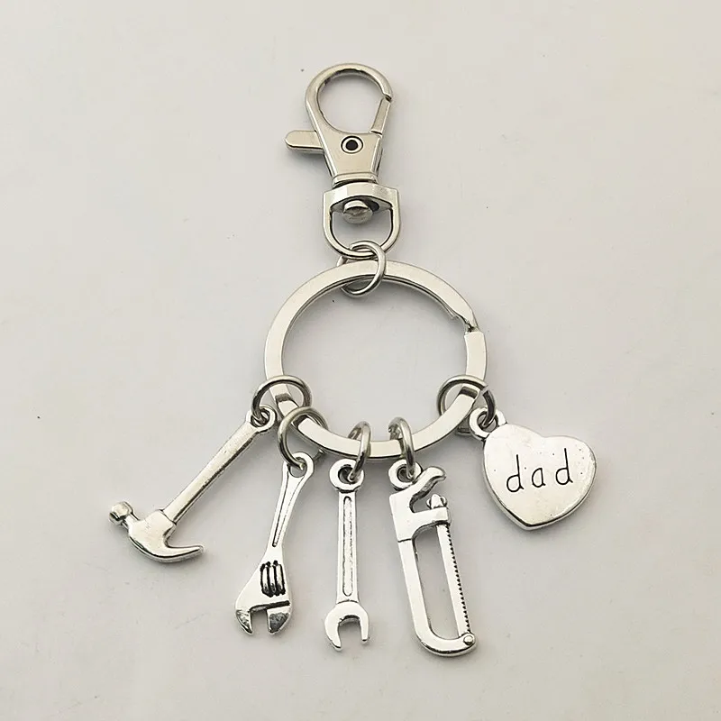 Daddy Keychain,Uncle Keychain,Grandpa Keychain,Tool keychain,Hammer wrench Charm Keychain,Dad Charm,Grandpa Dad Uncle Gift