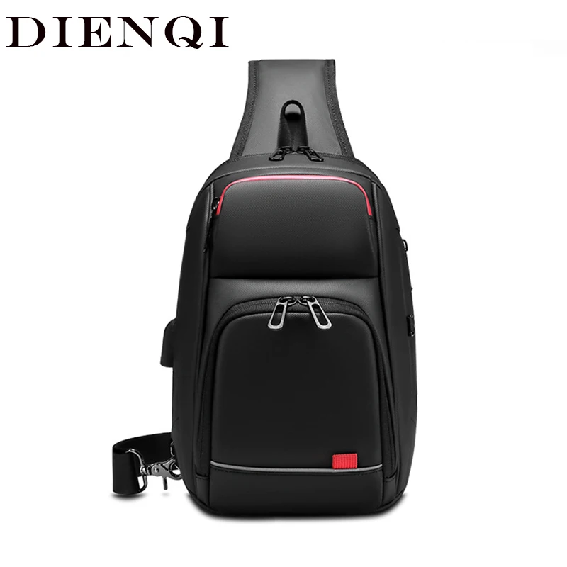 DIENQI 2021 New Multifunction Crossbody Bag for Men Anti-theft Shoulder Messenger Bags Male Waterproof Trip Sling Chest Bag Pack