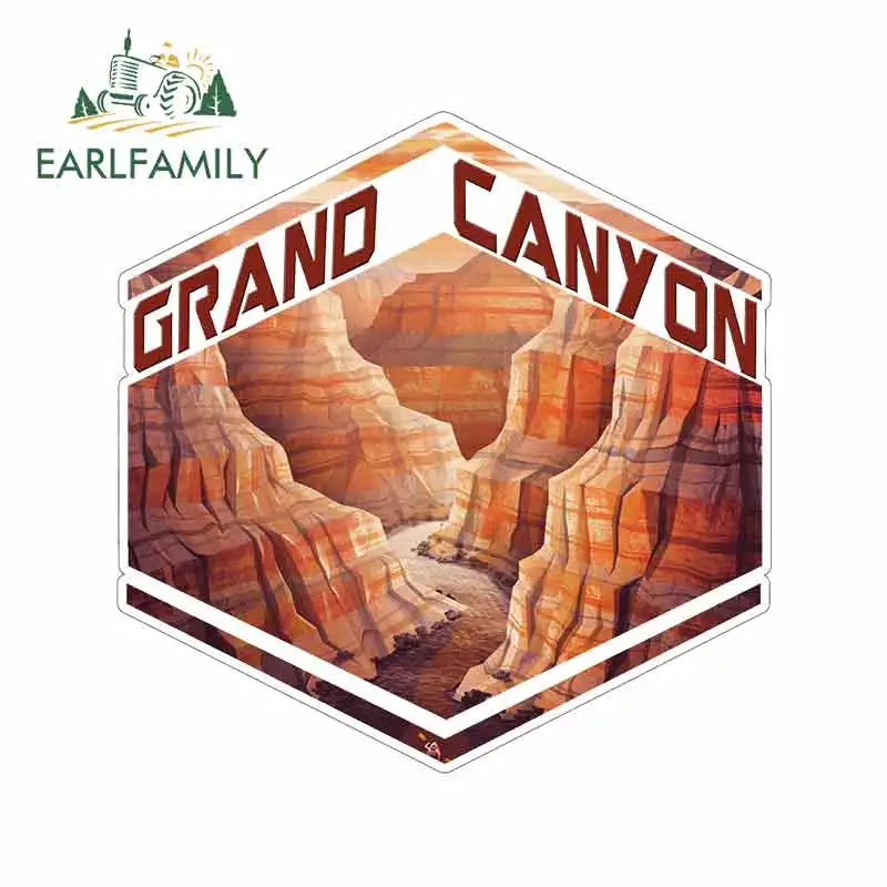 EARLFAMILY 13cm x 12.8cm for Grand Canyon Sign Cartoon Car Stickers Vinyl JDM Bumper Trunk Truck Graphics Waterproof Anime Decal