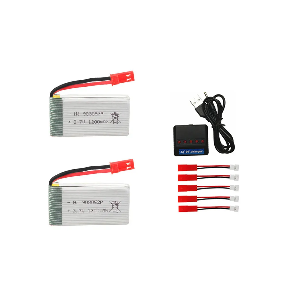 3.7V 1200mah lipo Battery +5 in 1 charger for HQ859B HQ898B H11D H11C T64 T04 T05 F28 F29 T56 T57 Drone 903052 battery