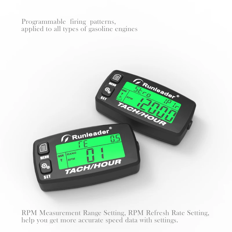 Rücksetzbare Tacho-Betriebsstundenzähler Induktiver Drehzahlmesser mit Alarmfunktion und Hintergrundbeleuchtung für Motorrad, ATV, Rasenmäher HM032B – Detail 6