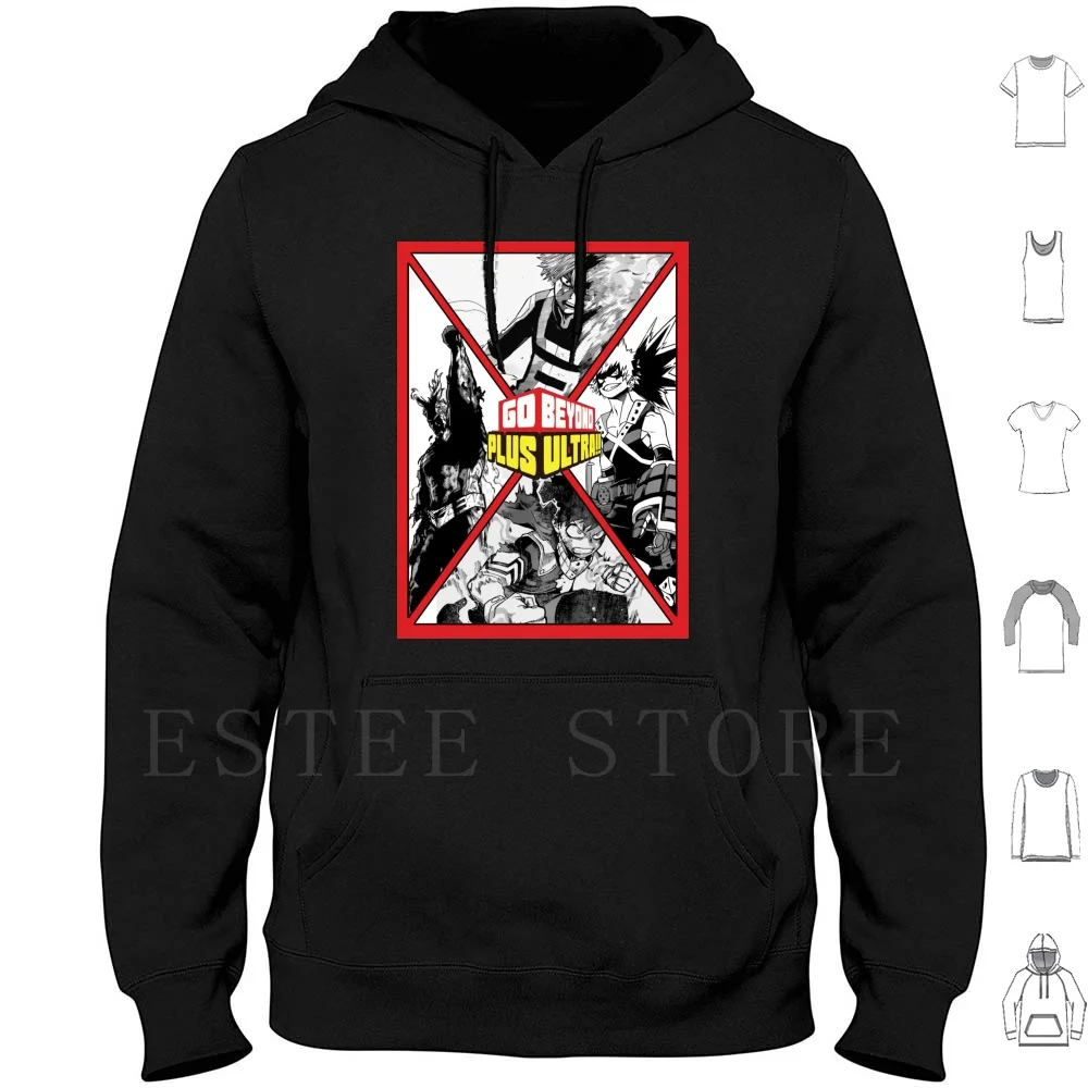 Manga Panels Hoodies Long Sleeve Boku No Hero Academia Plus Ultra All Might Deku Bakugo Todoroki My Anime Manga