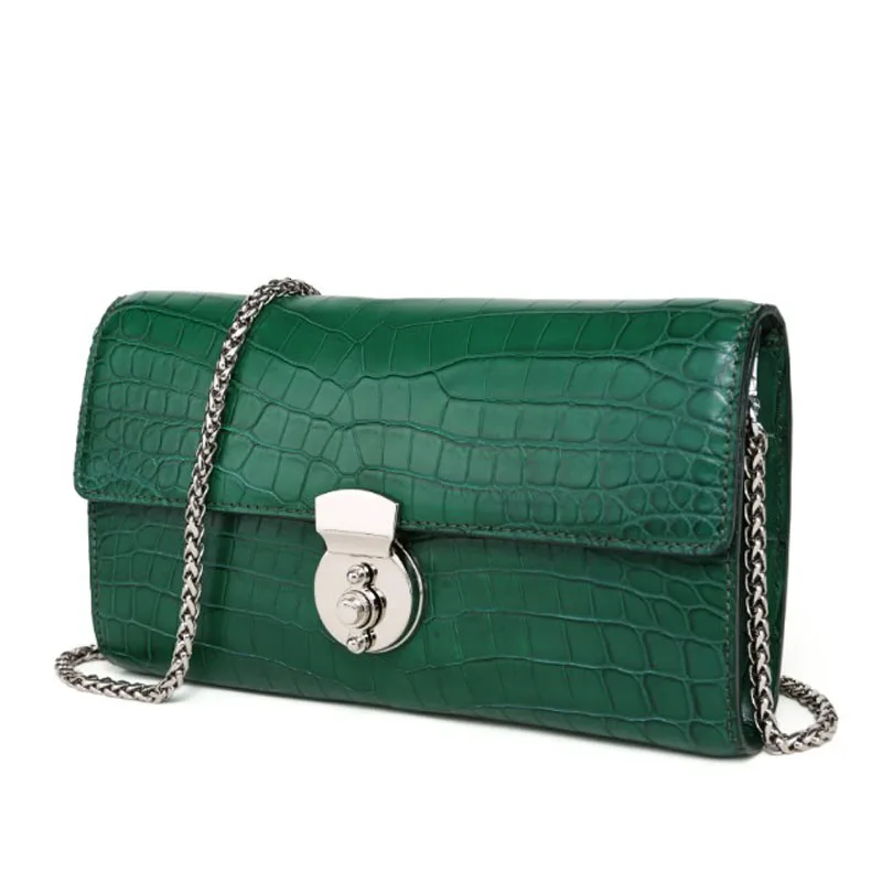 hongzhiyan crocodile leather women chain bag female bag solid color chain bag crocodile pattern one shoulder bag cross bag