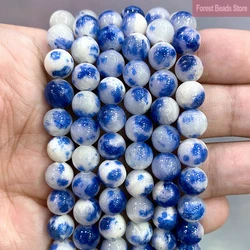 Natural Blue Persian Jades Round Spacer Beads for Jewelry Making Natural Stone DIY Handmade Necklace Bracelets 15'' 6/8/10/12mm