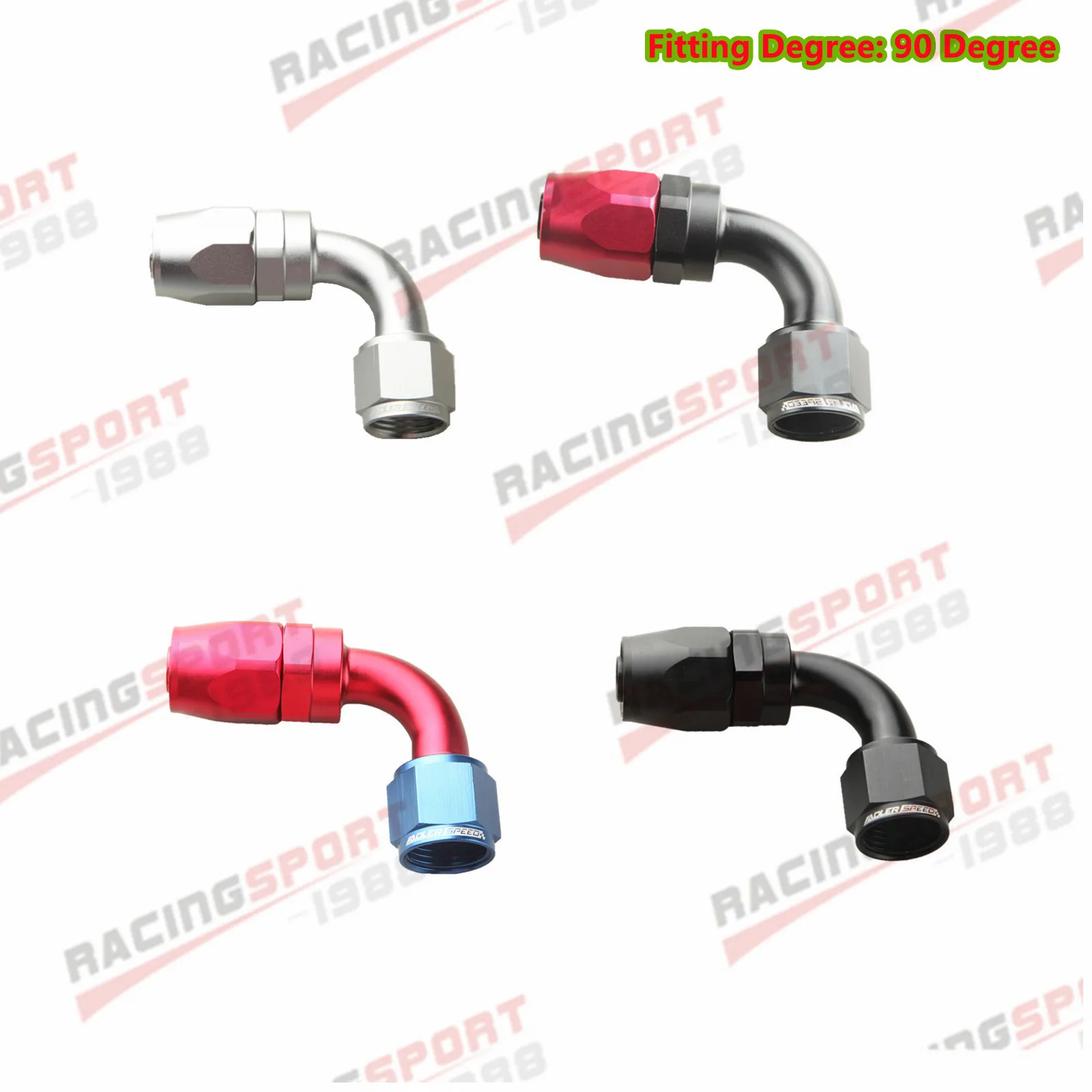 

ADLER SPEED -10AN 10AN AN10 90 Degree Swivel Hose End Oil Fuel Line Fitting Adapter Red-Black/Black/Red-Blue/Silver