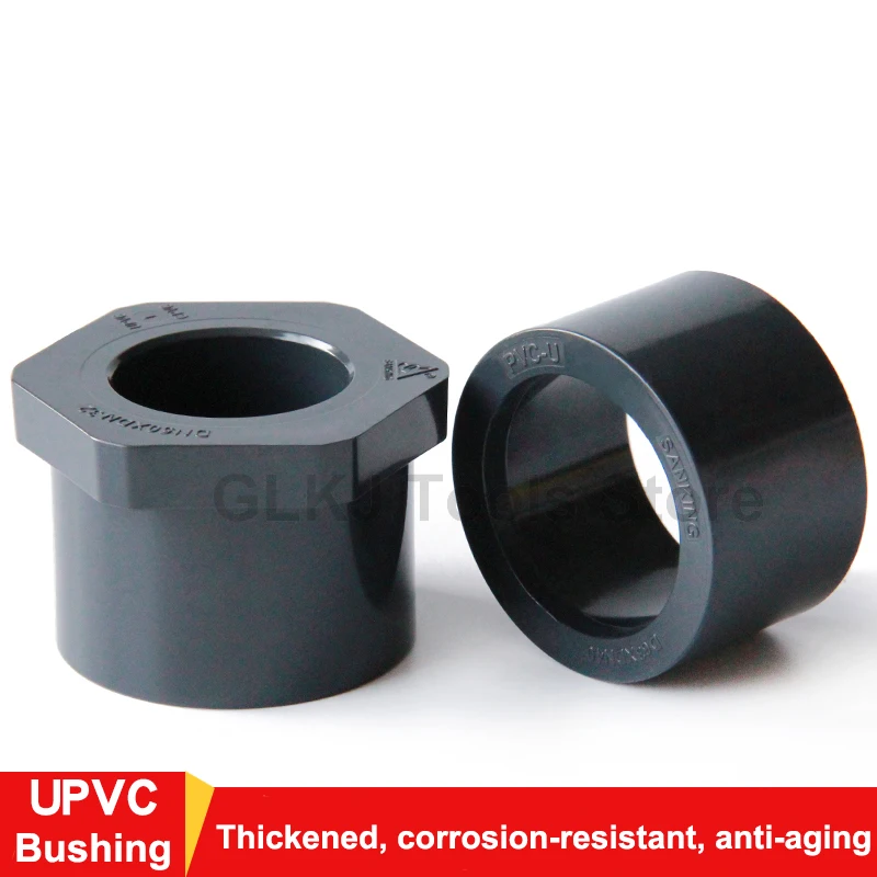 

1Pc 20 25 32 40 50mm UPVC Reducing Bushing Pipe Connector Adapter Garden Irrigation PVC Pipe Fittings Plastic Tube Joint Coupler