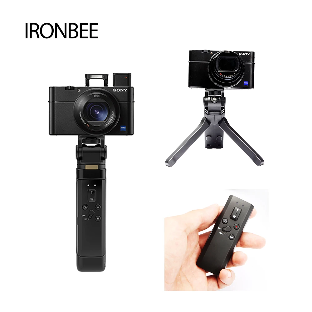 

IRONBEE Wireless Remote Control Tripod Grip Stabilizer 3KG Payload for SLR Sony Canon A6100 A7C A9 EOS M50 M6 Camera Photo Video