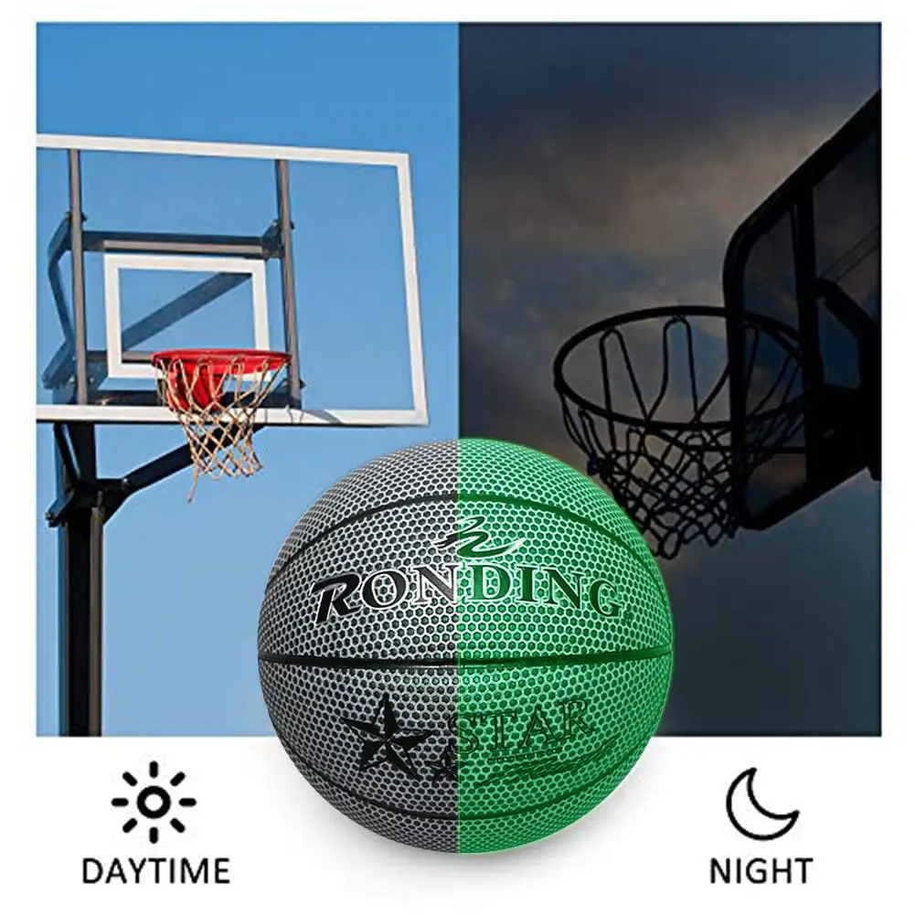 

Luminescence Glowing Basketball Luminous Street Rubber Basketball Night Game Train PU Rubber Rainbow Light Children Training 4