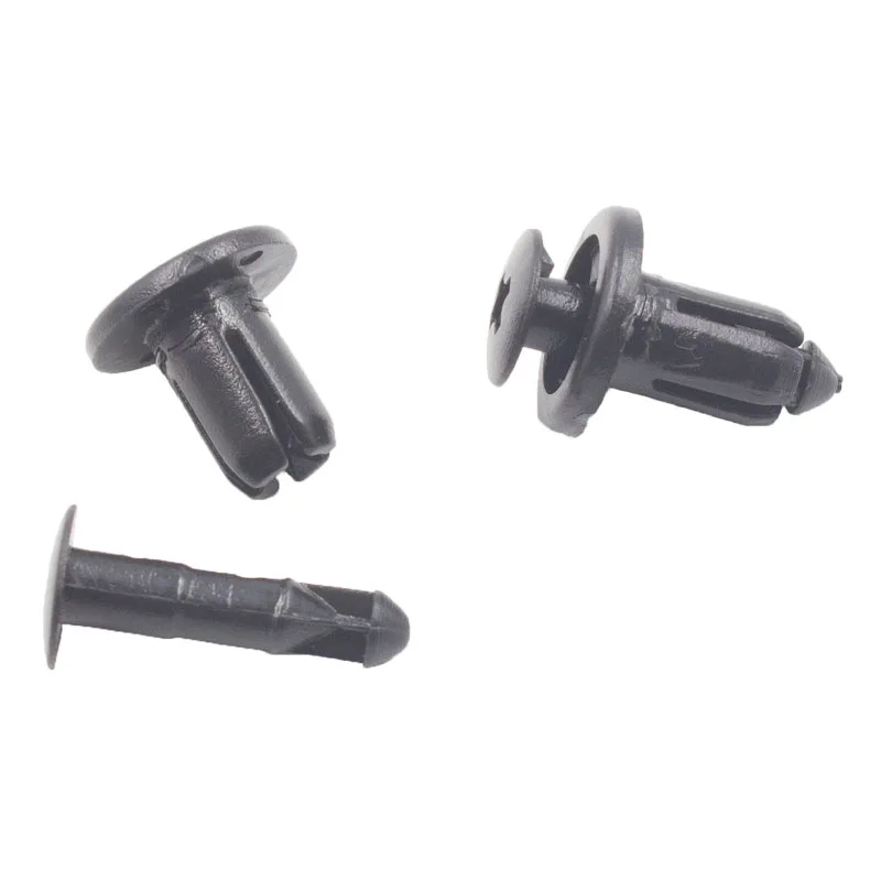 50Pcs 7mm Hole Black Plastic Rivet Auto Panel Push Clip Retainer For Toyota