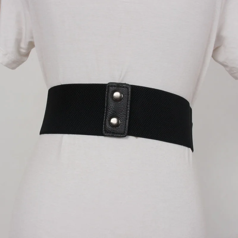 Women\'s Runway Fashion PU Leather Elastic Chain Cummerbunds Female Dress Corsets Waistband Belts Decoration Wide Belt R567