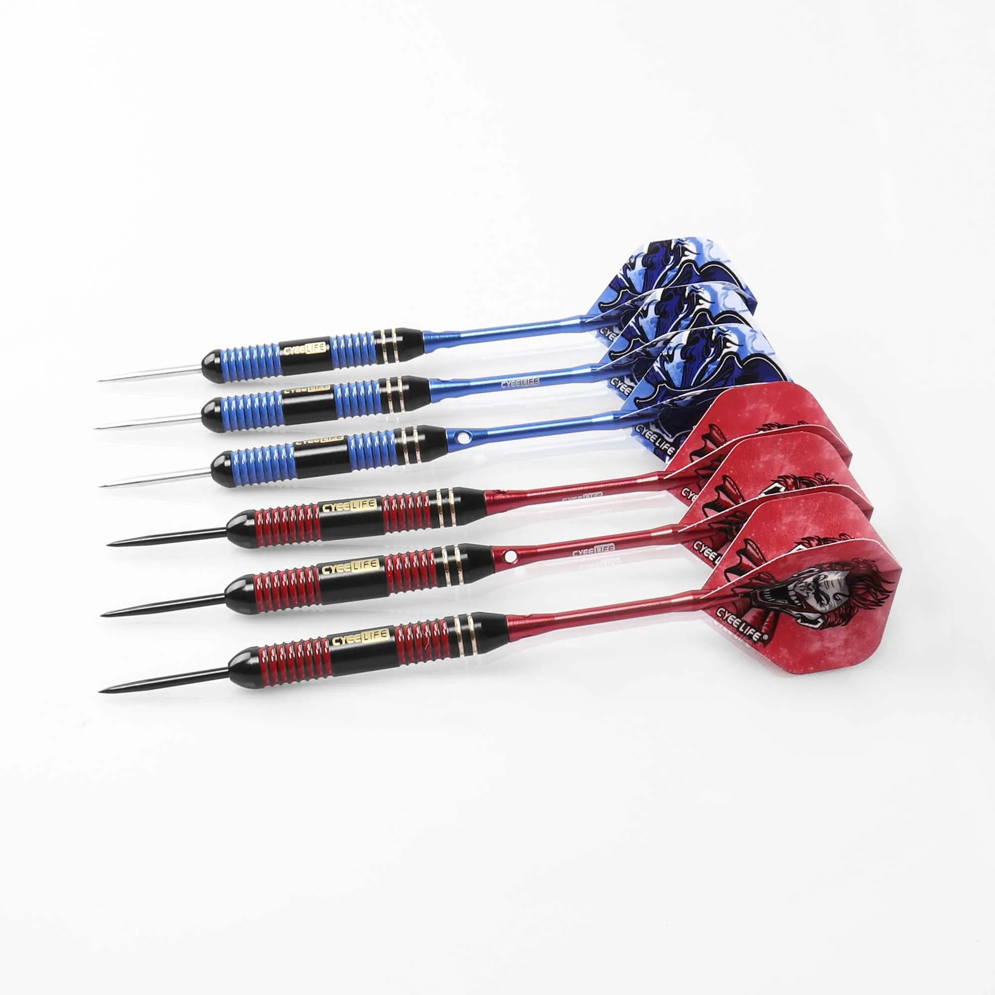 CyeeLife Steel tip darts 20/22/24g,12 Flights +6 Shafts with Tool & Sharpener,Gift Packaging For Professional Competition