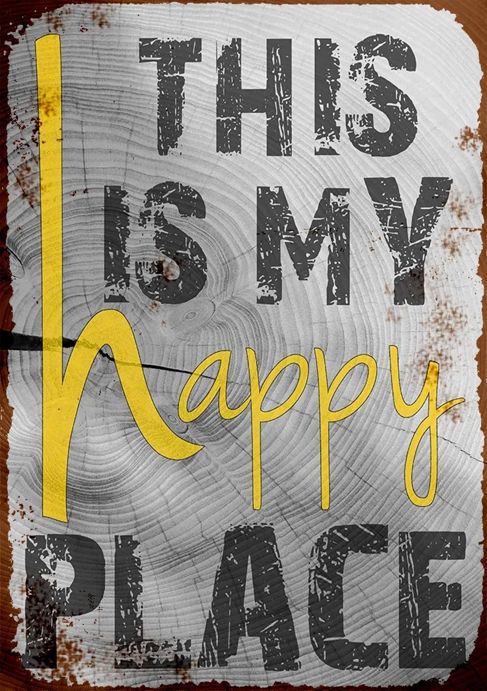 

Losea This is My Happy Place Tin Sign Wall Retro Metal Bar Pub Poster Metal 16x12 Inches