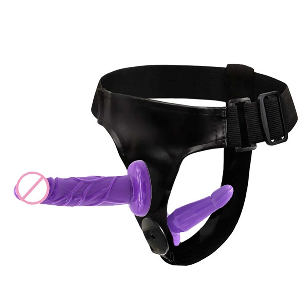 Strap On Realistic Dildo Double Hole Pants For Lesbian Couple Strapon Harness Artificial Penis With Suction Cup G spot Dildos