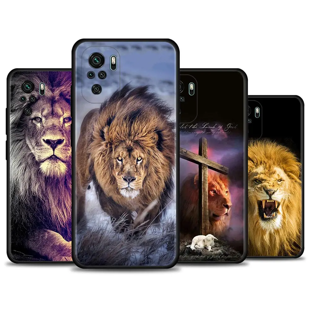 Case For Redmi Note 10 Pro Max 9 9T 9S 8 8T 7 Cover TPU Fundas For Redmi K40 Pro Plus 9 9A 9C Shell Lion Alpha Male Cub