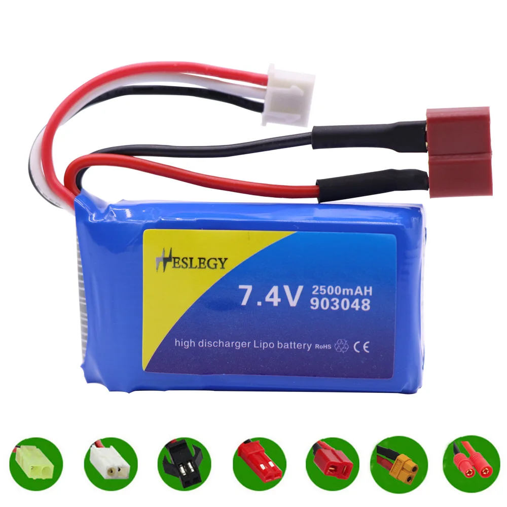 7.4V 2500mAh upgrade lipo Battery for Wltoys A949 A959 A969 A979 K929 RC Helicopter Airplane Cars Boats Spare Parts 7.4 V 903048