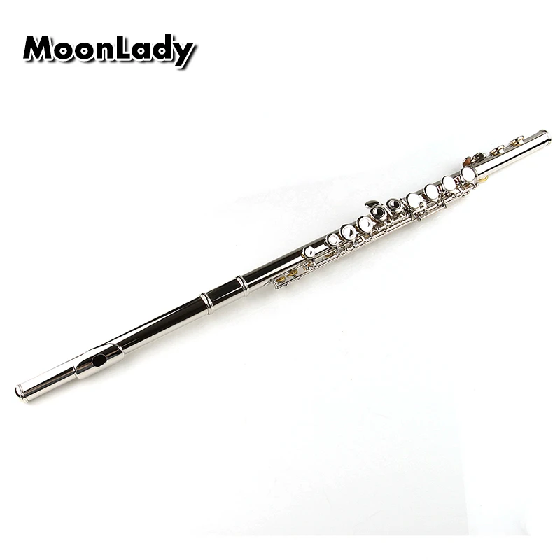 

16 Holes C Key Flute Cupronickel Silver Plated Concert Flute with Cleaning Cloth Stick Gloves Screwdriver Padded Bag