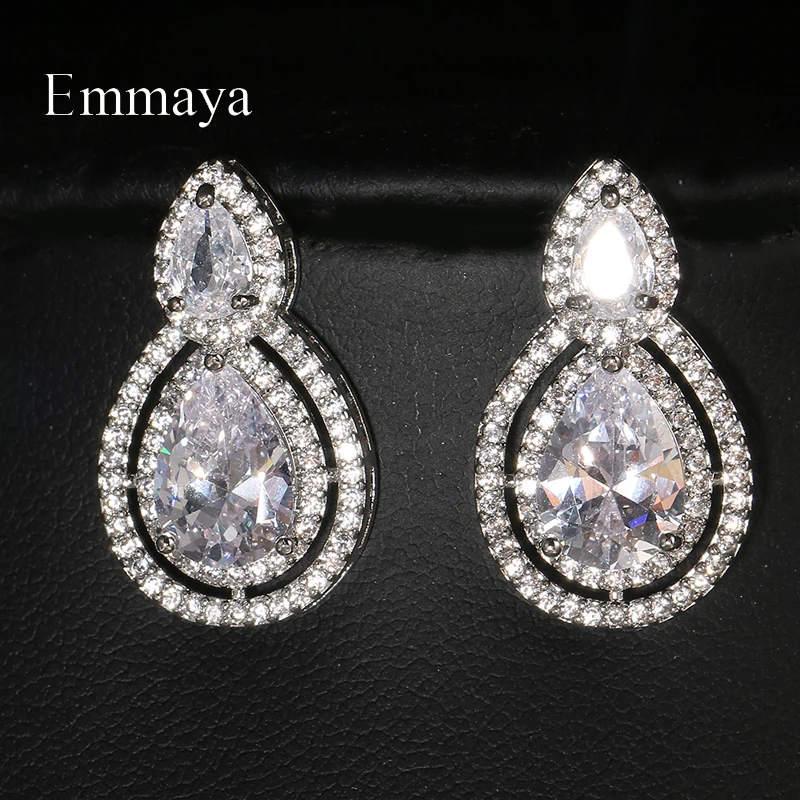 Emmaya Hot Sale Waterdrop Shape Design Earring For Female Charming AAA Zirconia Jewelry Party Muliticolors Choice