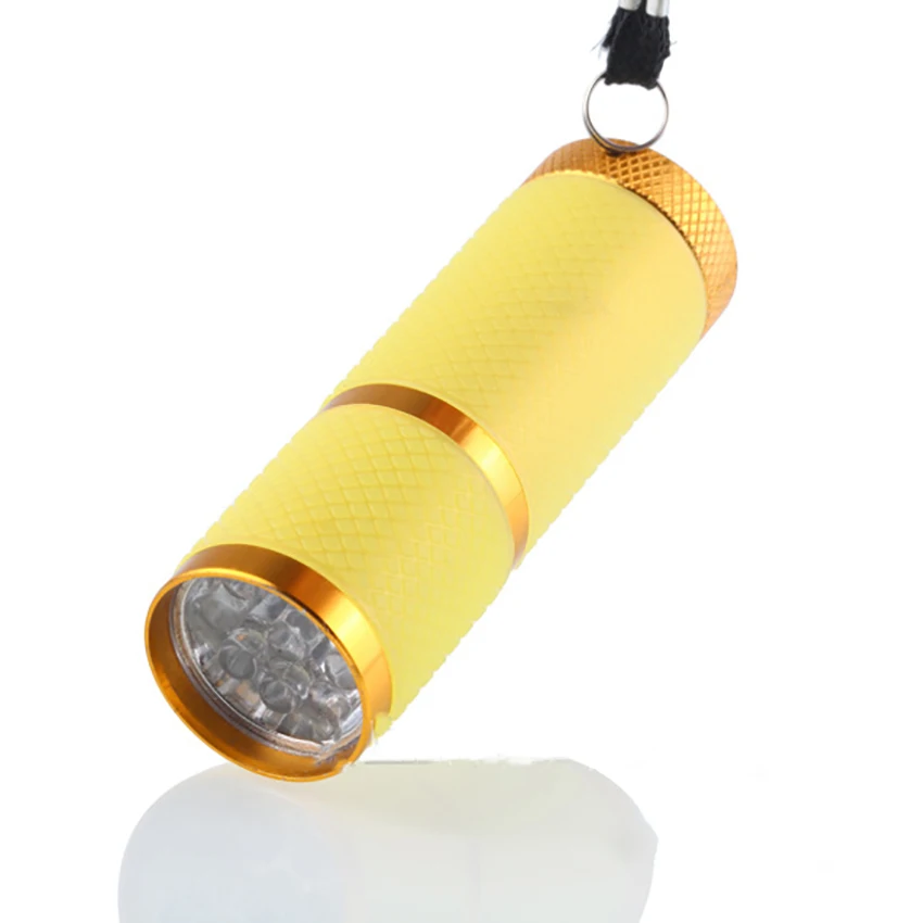 Linterna LED de aleación de aluminio, luz blanca, resistente al agua, para senderismo, Camping y exteriores, 9 LED