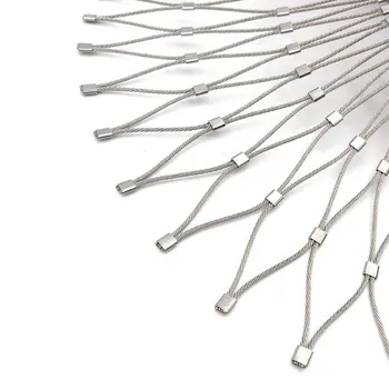 หลุม 6-20 ซม.สวนระเบียงป้องกันสแตนเลส 304 เชือกสุทธิสายตาข่าย Anti FALLING ปีนเขานกกวางสุนัขรั้ว